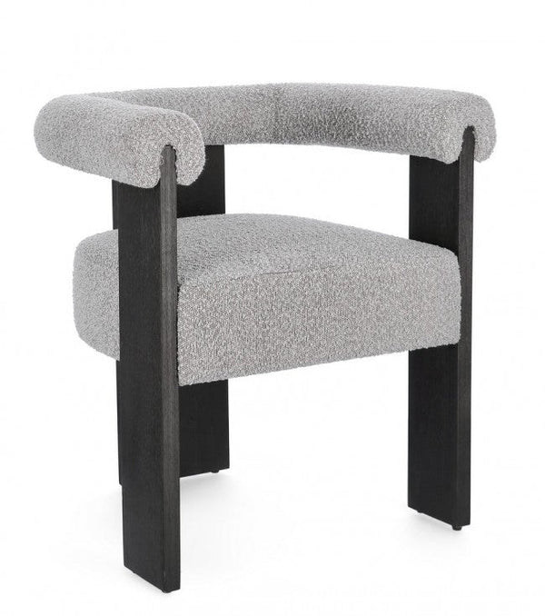 sconto Sedia 70x60x71 cm Agape in Bouclè Nero/Grigio