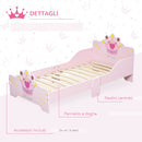 Struttura Letto Singolo per Bambini 143x73x60 cm in Legno di Pioppo Rosa