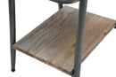 Comodino Bronxs 47,5x36,5x63,5 cm in Ferro e Legno di Abete Nero e Grigio