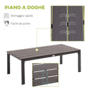 Set Salotto da Giardino Divano 2 Poltrone e Tavolino in Acciaio e Legno Acciaio e Legno