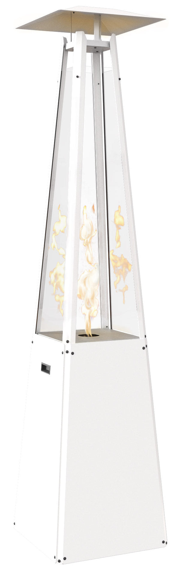 acquista Réchaud d'extérieur pyramide à gaz GPL avec verre en acier Flig Memphis Blanc