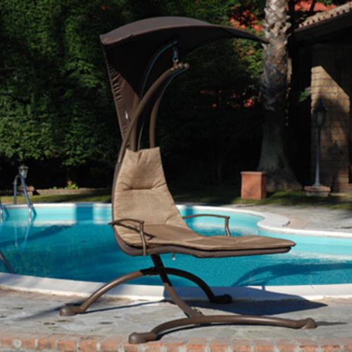 online Hamac Suspendu Rocking Chair Structure Fer avec Parasol Ecru 
