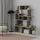 Bibliothèque design Apollon chêne et anthracite 120x29,2x149 cm