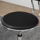 Sgabello per Estetista con 5 Rotelle 38x48x70,5-86 cm Schienale Curvo e Altezza Regolabile Nero