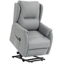 Poltrona Alzapersona Reclinabile 76x89x103 cm con Doppio Motore in Similpelle Grigio Chiaro      