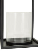 Lanterna Simply Open Ø18x31 cm in Metallo e Vetro Nero      