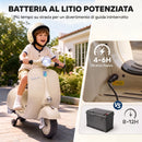 Moto Elettrica per Bambini 3+ Anni Licenza Piaggio Vespa 7,2 V 81x37x63 cm con Rotelle Rimovibili 3-5 km/h Max 30 kg in PP Bianco      