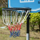 Canestro da Basket Altezza Regolabile 195-245 cm in Acciaio e HDPE Blu