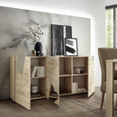 Madia Design Moderno 3 Ante con Serigrafie e Specchi Vittoria 181x42x84 cm Rovere Samoa