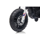Moto Elettrica per Bambini Aprilia RX-125 Small 12V Cross Sedili In Pelle Luci Led Bluetooth Sospensioni a Molla Bianco