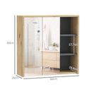 Specchio da Bagno Contenitore con 2 Ante 60x20x60 cm con Specchio e Scomparto Aperto Naturale      