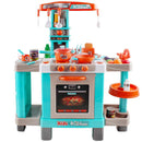 Cucina Giocattolo Bambini con Luci e Suoni 34 Accessori Gioco 87x78x29cm Azzurro