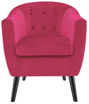 Poltrona Imbottita in Tessuto Velluto Motti Maya Rosso Porpora