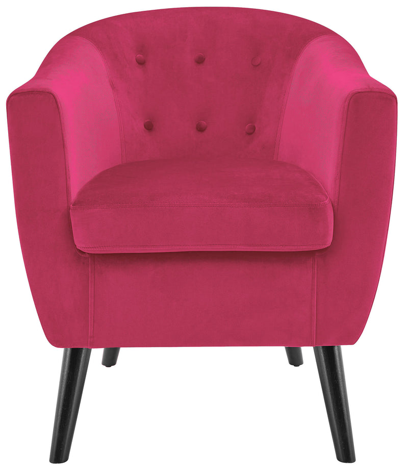 Poltrona Imbottita in Tessuto Velluto Motti Maya Rosso Porpora