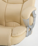 Sedia Poltrona Presidenziale da Ufficio in Similpelle Bozzini Silky Beige