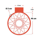 Canestro da Basket Ø 46 cm in Metallo Regolamentare USA Rosso