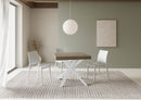 Tavolo Allungabile 90-194x90x76 cm Clerk Tortora Gambe Bianche