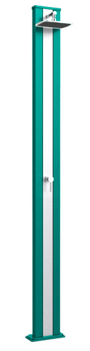 Doccia Solare da Esterno Giardino 30L Miscelatore Arkema Spring S Fascia Inox Light Blu