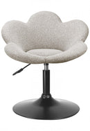 Set 2 Poltroncine da Soggiorno 69x55x69/81 cm in Schiuma Poliuretanica Fleur Nero-Beige