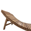 Lettino Prendisole Ondulato Paraiso 190x62x49 cm a Doghe in Legno Teak