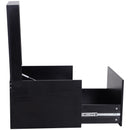 Scatola Multiuso in Legno con Cassetto Scorrevole Nero 70x60x42 cm 