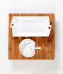 Kit Aperitivo Tagliere Legno Scuro 29x29x4 cm con Accessori