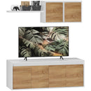 Parete Attrezzata Mobile TV fino a 50"" e Pensile 120x41x43,3 cm Bianco e color Legno  