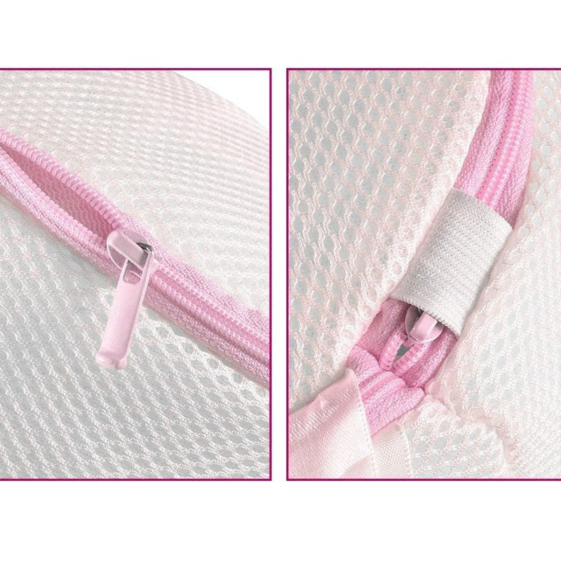 Sacca Salvabiancheria per Lavatrice 20x25 cm a Rete con Cerniera Rosa