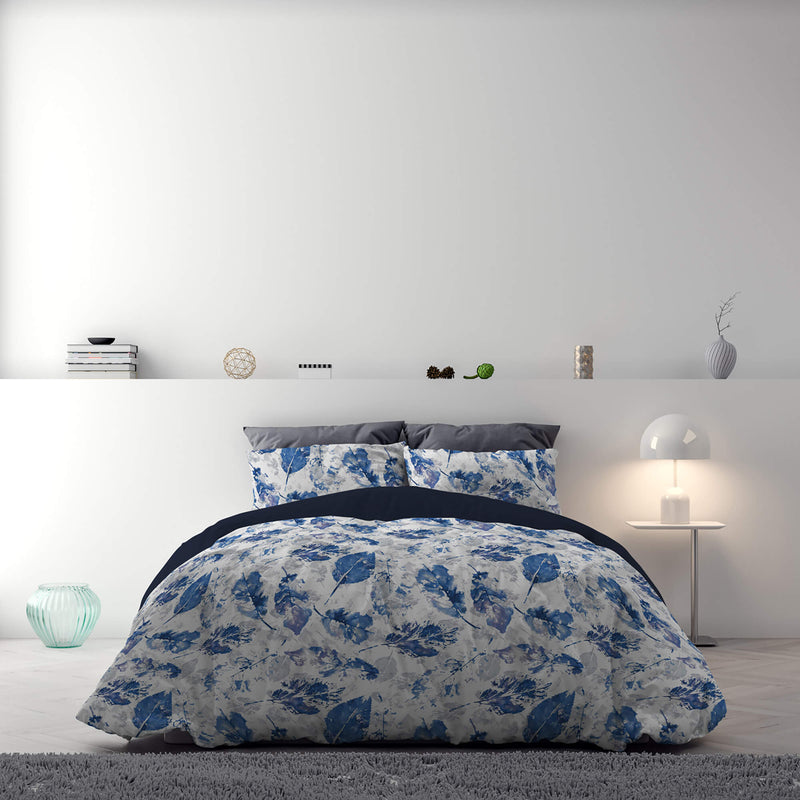 Copripiumino Double Face con Federe Stampato Foglie