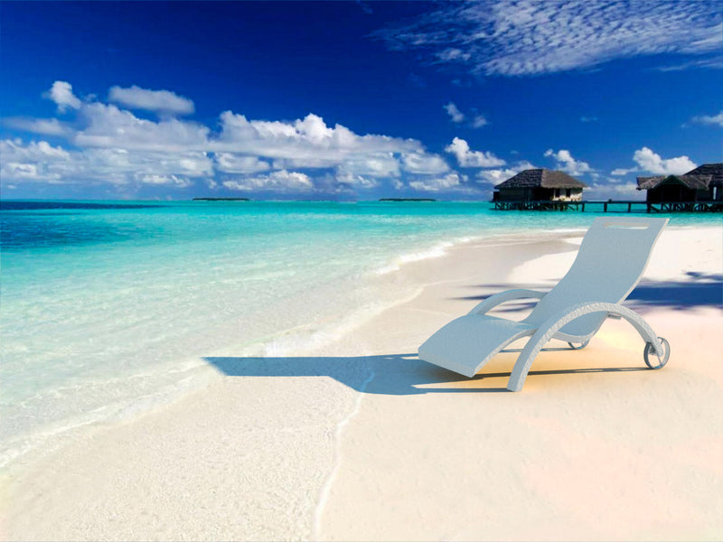 Lettino Chaise Longue da Esterno Giardino Inclinabile con Ruote Arkema Serendipity Grigio Antracite