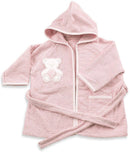Accappatoio per Neonati 0-6 Mesi 50x30x2 cm in Spugna di Cotone Peluche Rosa