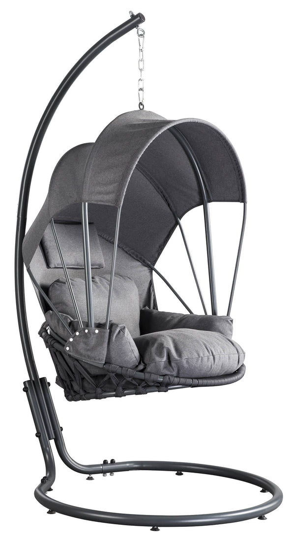 Hamac de jardin Swing 120x100x200 cm en acier et coton gris acquista