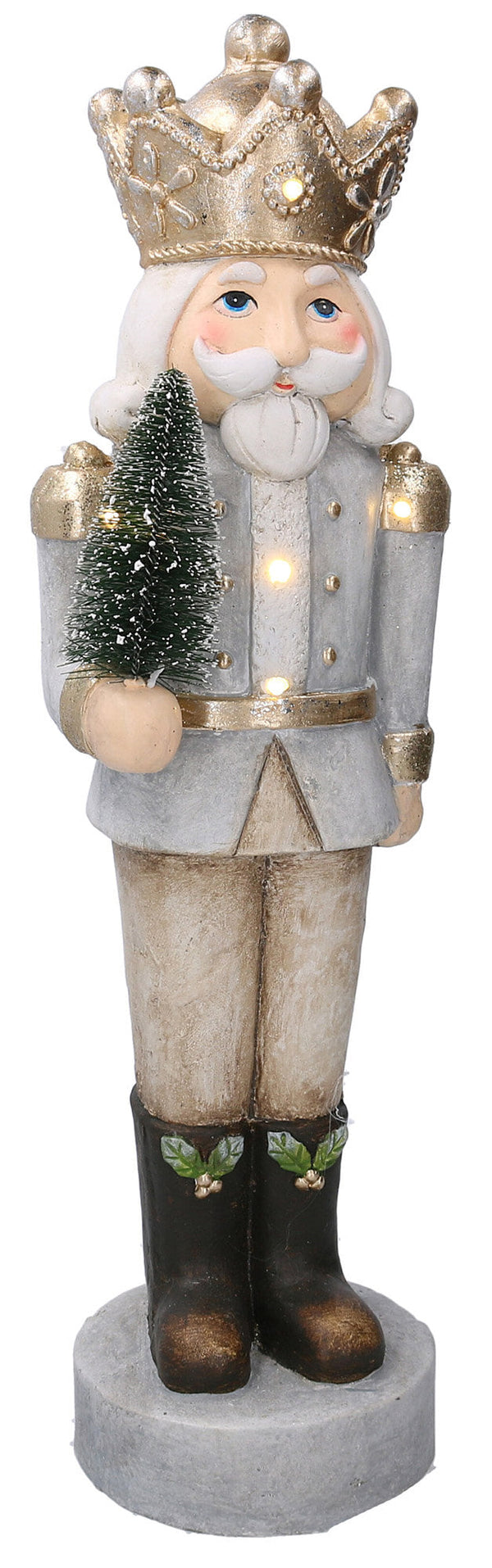 Casse-Noisette Soldat en Résine 17x17xh63 cm avec Décoration LED Gris Adami sconto