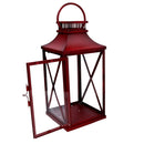Set 2 Lanterne in Metallo rosso quadro