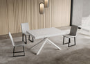 Tavolo Allungabile 120-224x90x74 cm Niket Bianco Frassino Gambe Bianche