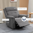 Poltrona Alzapersona Elettrica 89x96x108 cm in Tessuto Effetto Lino Grigio