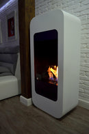 Camino a Bioetanolo da Pavimento 122,5x55 cm con Vetro Empire 2 Bianco