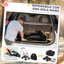 Passeggino per Cani 3 in 1 Pieghevole con Cestino Inferiore Nero   