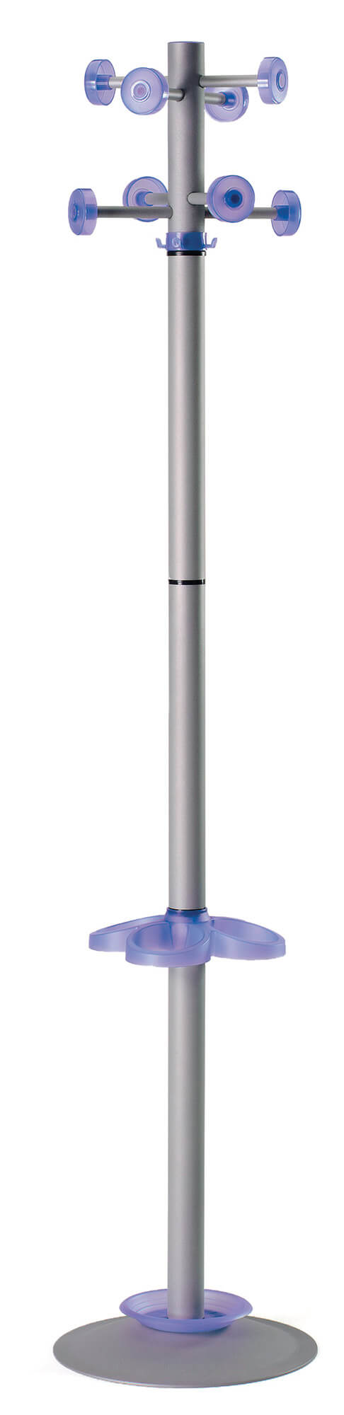 Portemanteau Ø36x178 cm avec Porte Parapluie en Fumer Bennet Métal Argenté et Bleu acquista