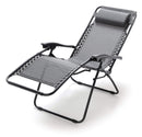 Sedia Sdraio Zero Gravity Reclinabile Pieghevole in Acciaio e Textilene Grigio