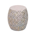 Tavolino Lesha in Metallo in Rosa Chiaro e Oro