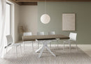  Tavolo Allungabile 90-194x90x76 cm Clerk Tortora Gambe Bianche
