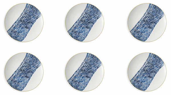 sconto Set de 6 assiettes plates Ø27x3 cm en porcelaine VdE Tivoli 1996 Masai Stripe