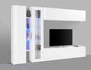 Parete Attrezzata Soggiorno 280x30x180 cm Maruska n°7 Bianco Lucido 