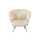 Fauteuil Shell 78x73x78 cm en Velours Vintage Pieds Doré Sofia Beige