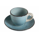 Set 6 Tazzine da Caffè con Piattino Ø6,8x5,6 cm in Gres VdE Tivoli 1996 Baita Acqua