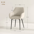 Set 2 Sedie Imbottite Stile Nordico 54x57x80 cm Tessuto Effetto Velluto Crema 