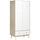 Armoire 2 Portes 2 Tiroirs 90x50x190 cm en Bois Blanc