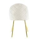 Set 4 Sedie 50x45x80 cm in Tessuto Vellutato Piedi Oro Beige