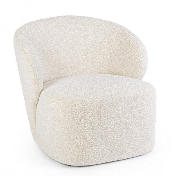 Fauteuil de salon Babila 79,5x75,5x72 cm en Bouclé Naturel online